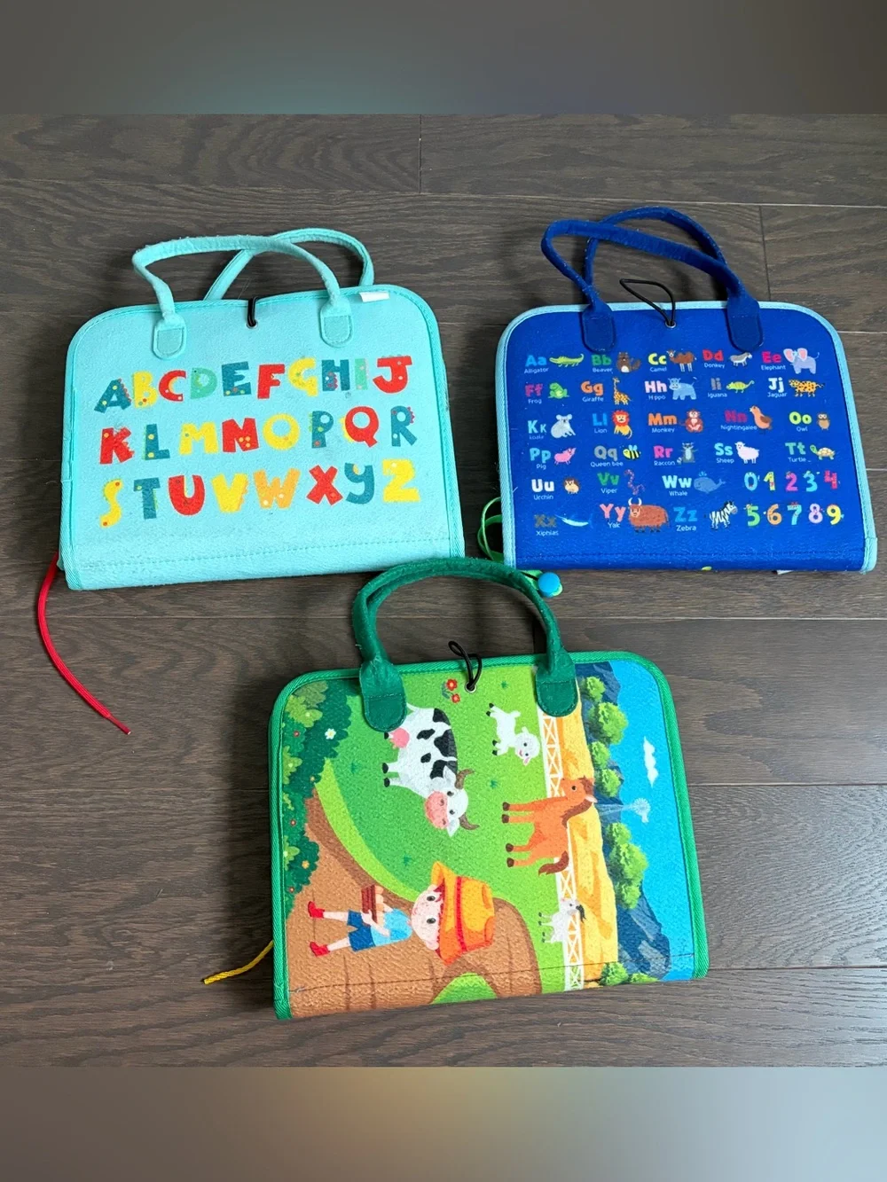 Set of 3 Kids travel Montessori busy board books